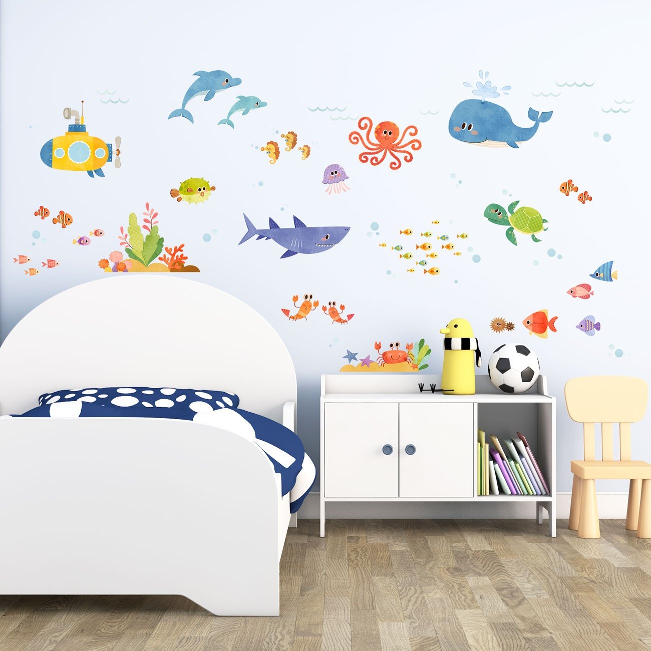 DECOWALL DS8-1611 Sea Adventure Kids Wall Stickers Wall Decals Peel and Stick Removable Wall Stickers for Kids Nursery Bedroom Living Room dcor