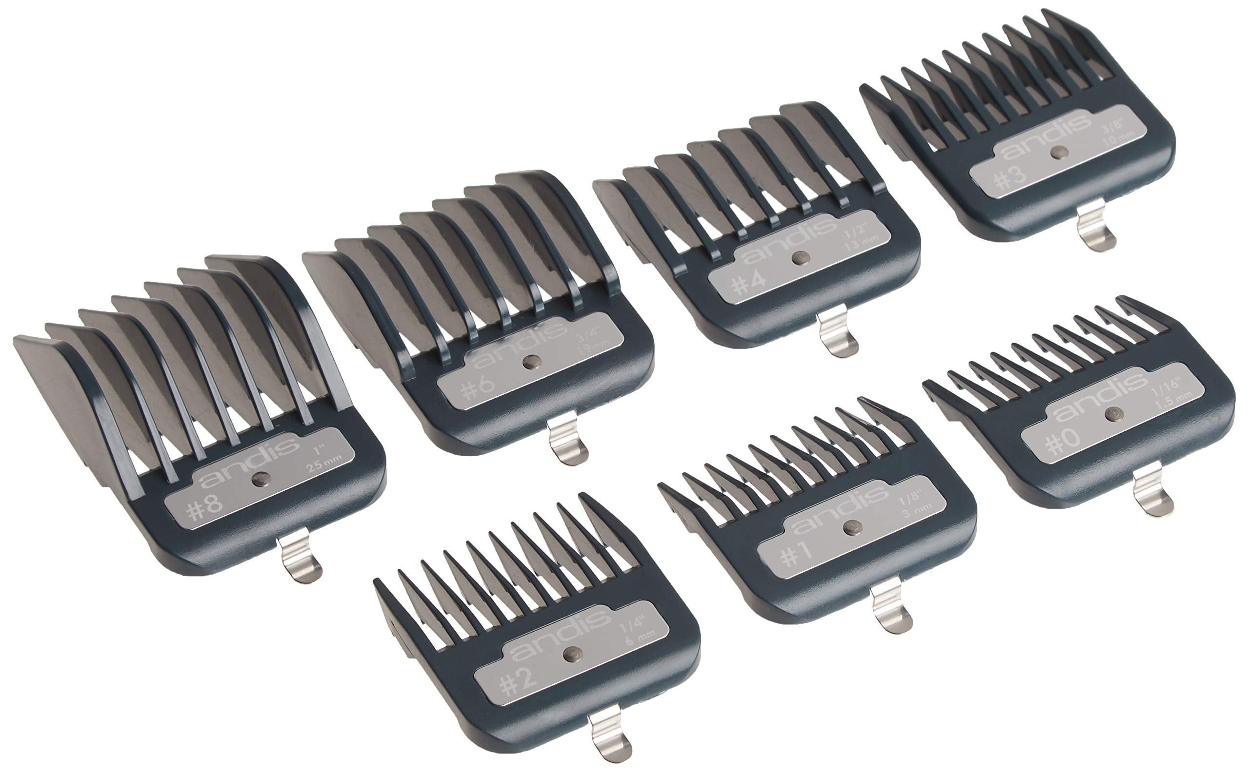 Andis 7 Piece Master Premium Metal Comb Set Hair Clipper Attachments Guides 33645