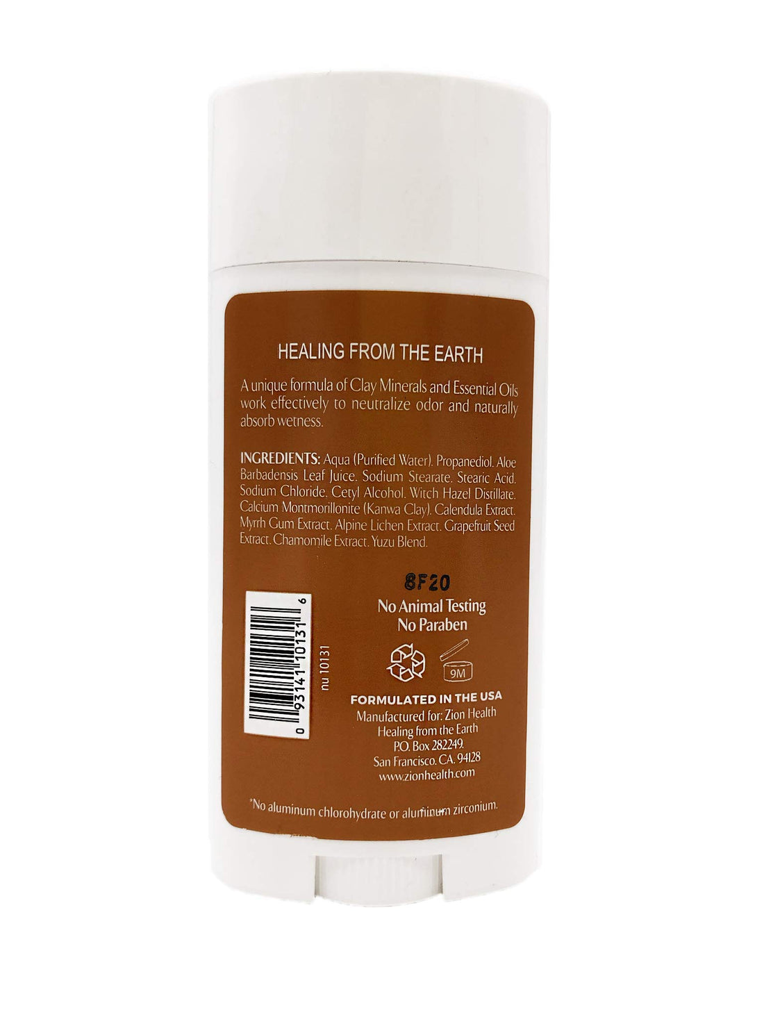 Zion Health Claydry Silk Deodorant, Original, 2.5 Ounce