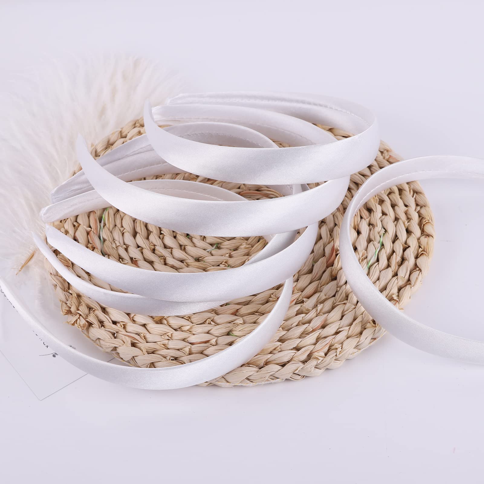 Candygirl 0.8 Inch Wide Satin Covered Headbands DIY Ribbon Headbands for Girls Women Craft