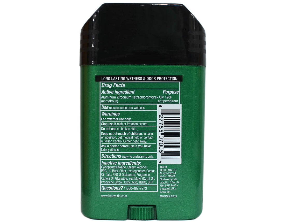 Brut Deodorant 2oz Oval Solid Classic Scent(Anti Perspirant) (2 Pack)