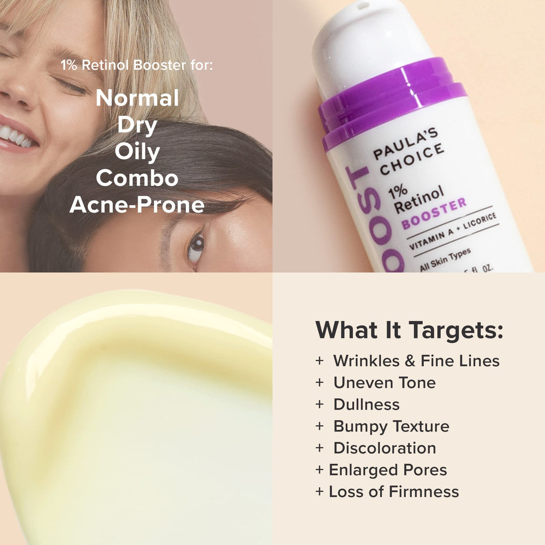 Paula's Choice BOOST 1% Retinol Booster, Vitamin A & Licorice Serum for Fine Lines & Wrinkles, 0.5 Ounce