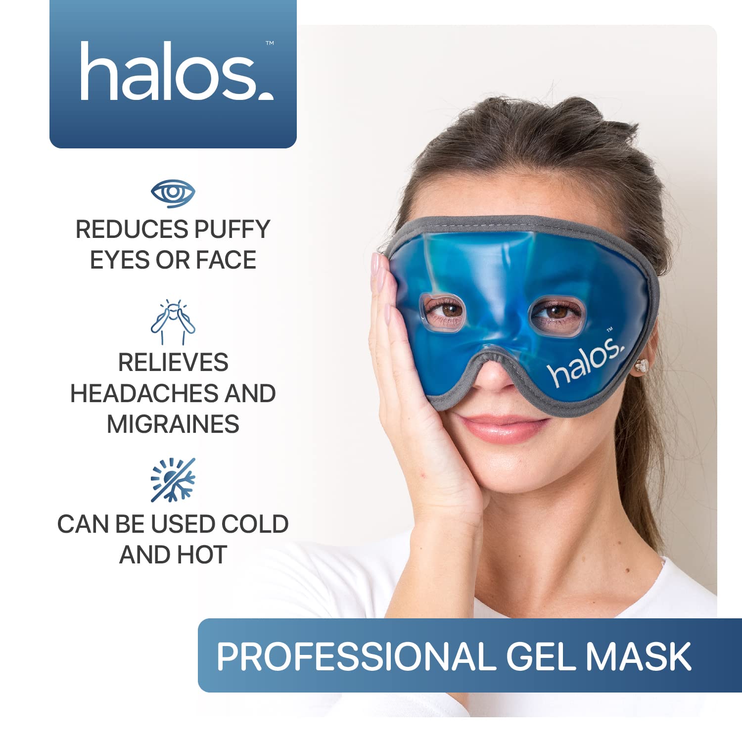 Hangover Mask | Hot or Cold Premium Reusable Gel Mask | Helps to Sooth Puffy Faces, Tired Eyes, Dark circles, Headaches and Hangovers | Blue
