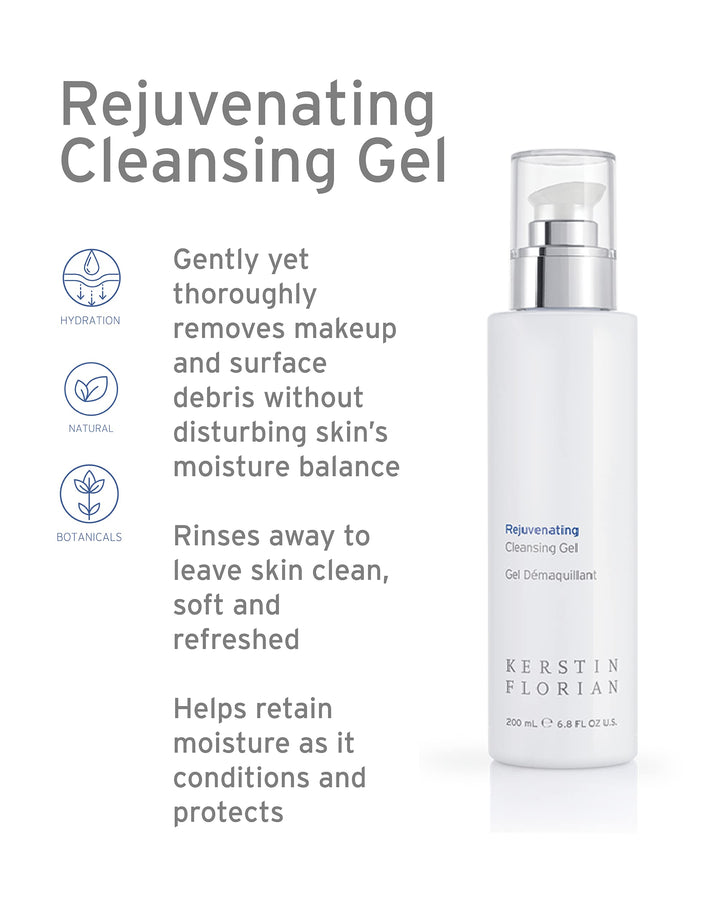 Kerstin Florian Rejuvenating Cleansing Gel, Gentle Face Wash and Makeup Remover 200ml/6.8 fl oz