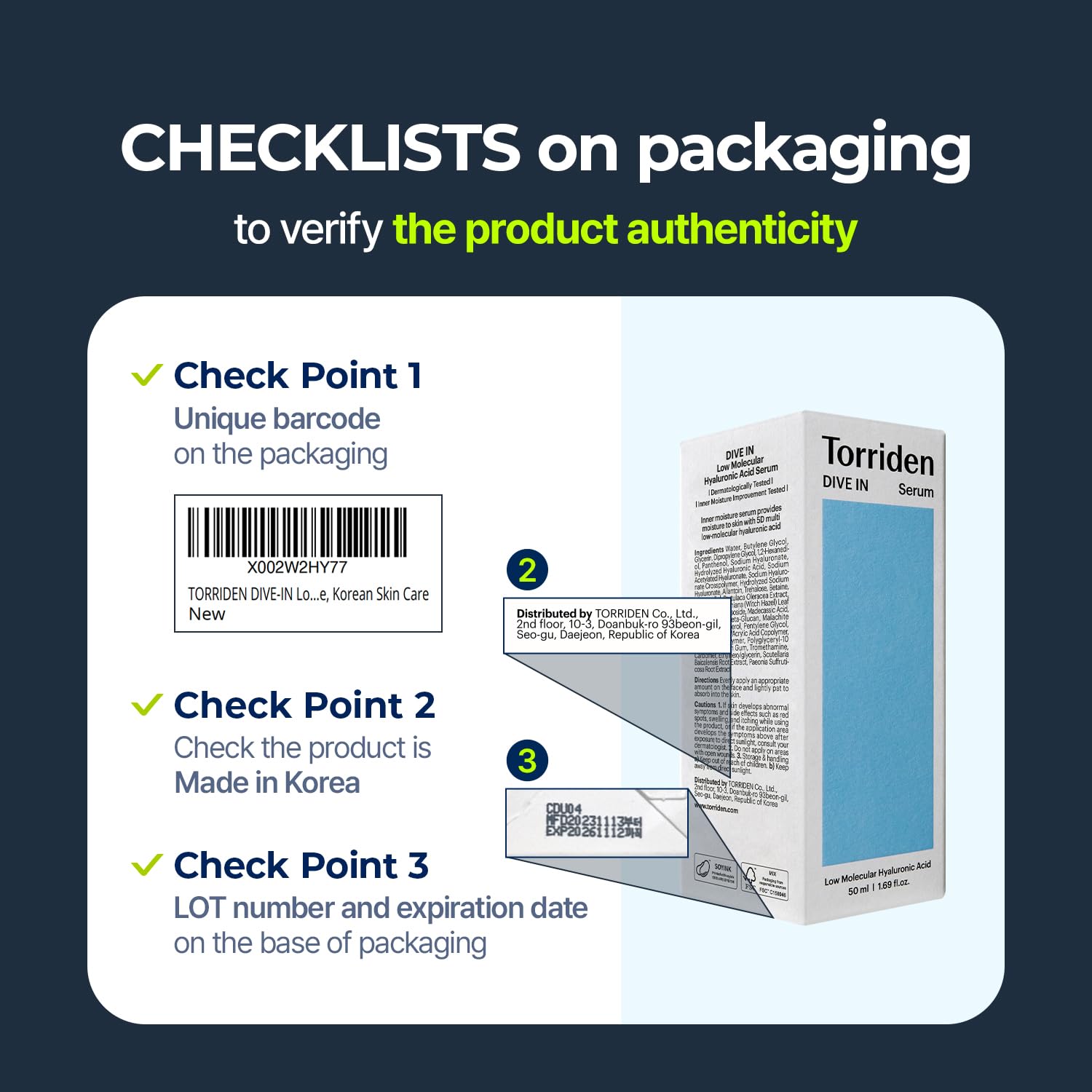 Torriden DIVE IN Hyaluronic Acid Serum 50ml (1.69 fl.oz.) | Deep Hydration to Get Glow Skin | Hyaluronic Acid, Panthenol, Allantoin | Korean Facial Serum
