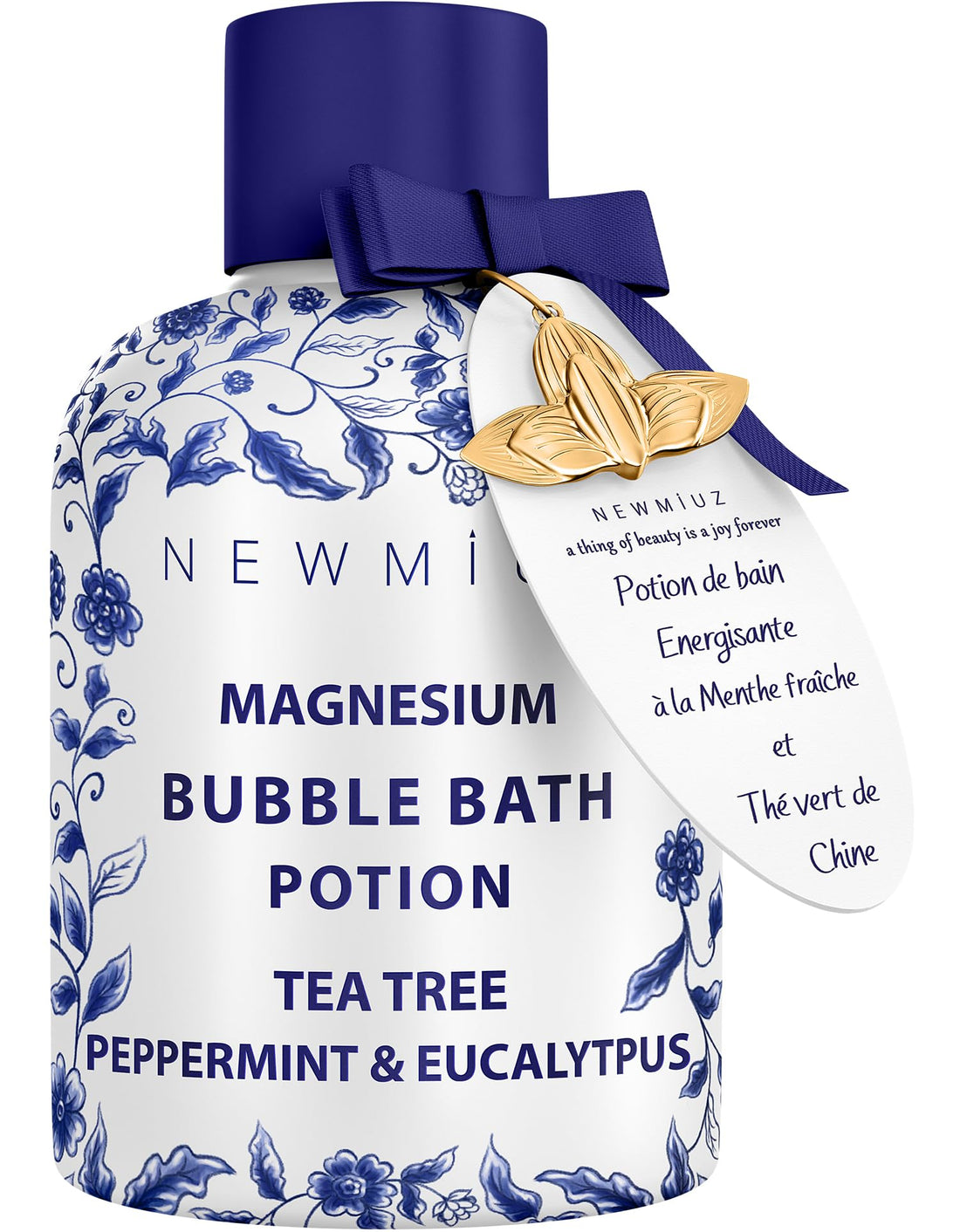 Magnesium Bubble Bath Long Lasting Foam for Sore Muscles Recovery Tea Tree Peppermint Eucalyptus Relaxing Stress Relief Calming Self Care Spa Gift