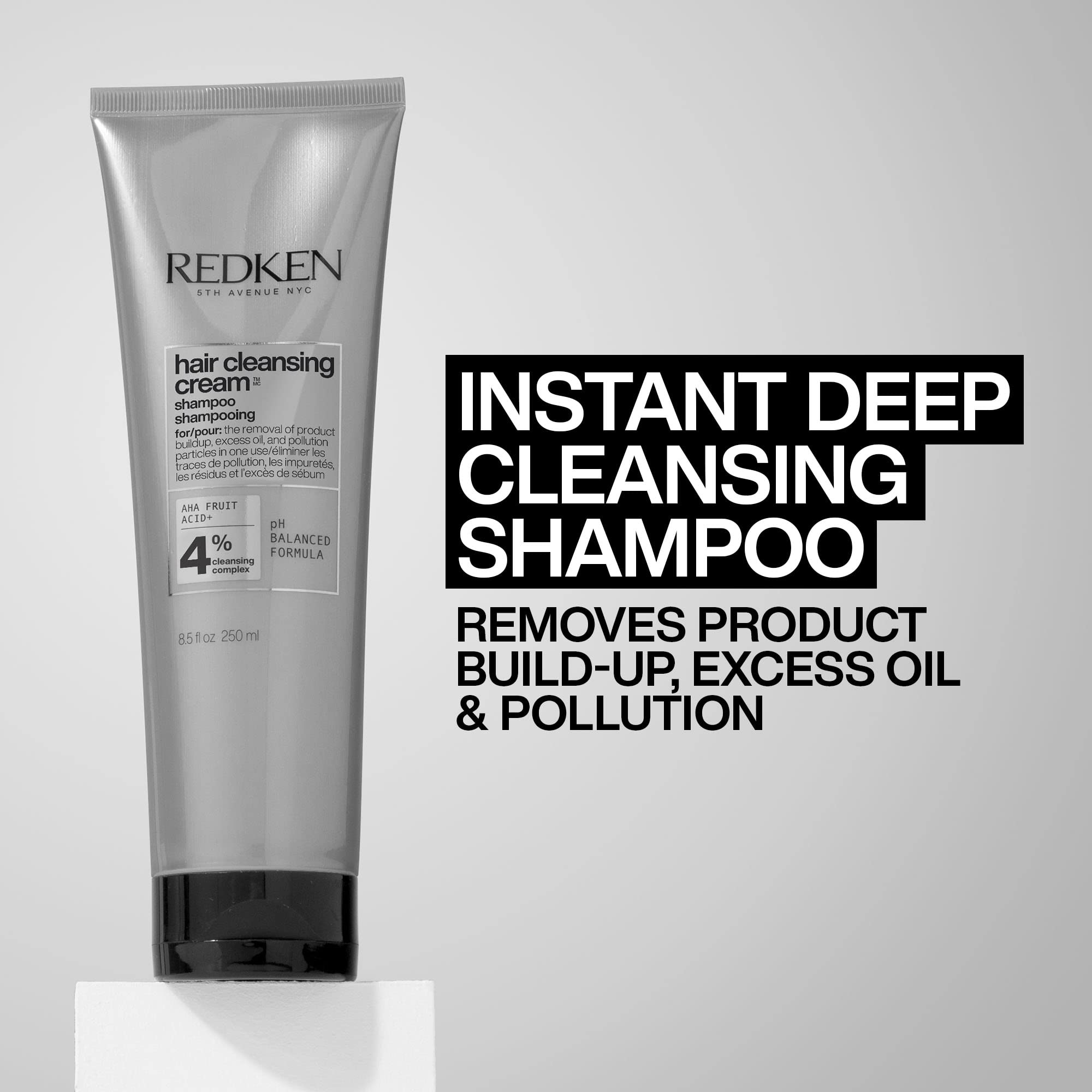 Redken Detox Hair Cleansing Cream Clarifying Shampoo | For All Hair Types | Removes Buildup & Strengthens Hair Cuticle | 8.5 Fl Oz