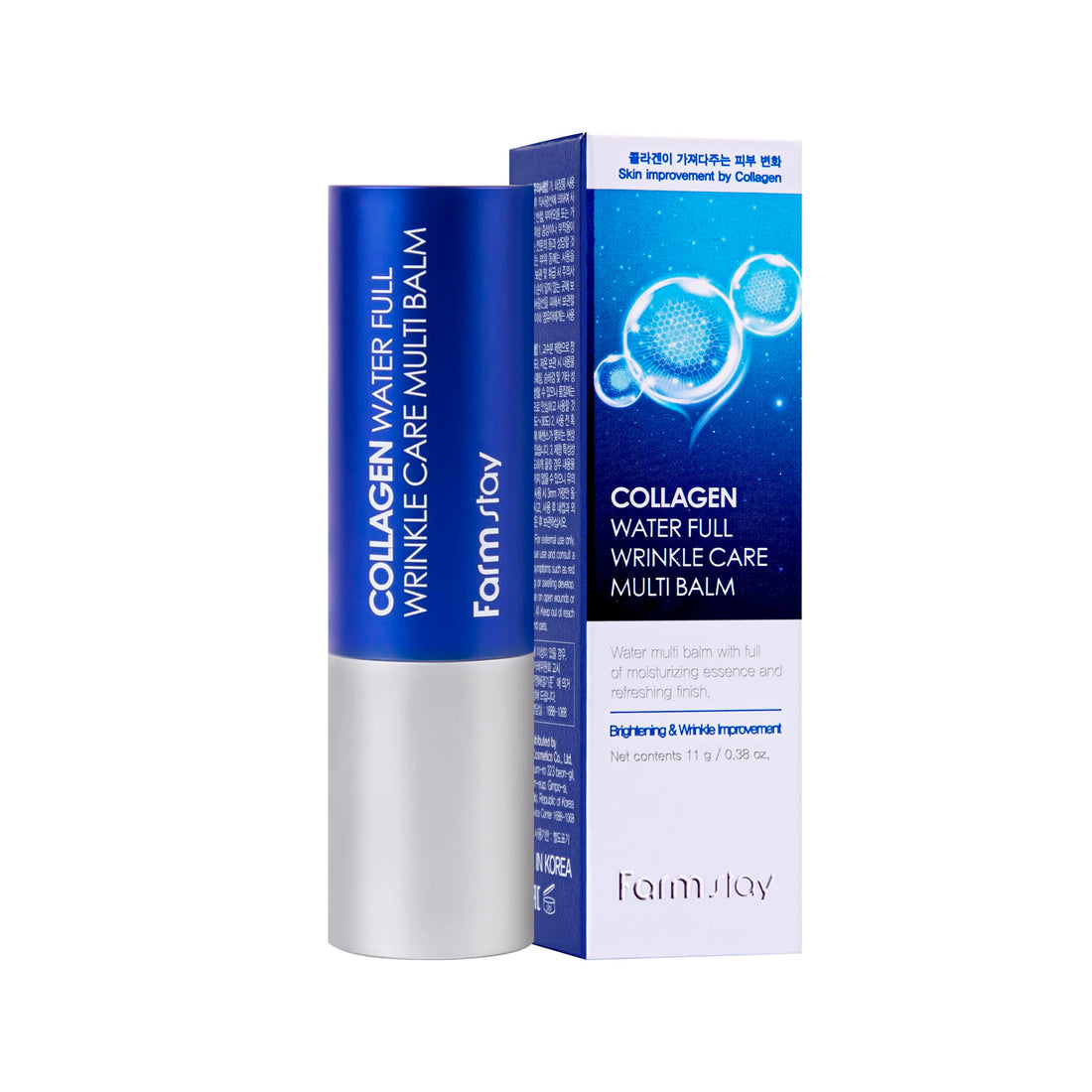 FARMSTAY Collagen Water Full Wrinkle Care Multi Balm 0.38 fl. Oz / 11ml - Wrinkle intensive care, Whitening, wrinkle improvement, Skin soothing, elasticity, K Beauty, KBeauty, K Skin care