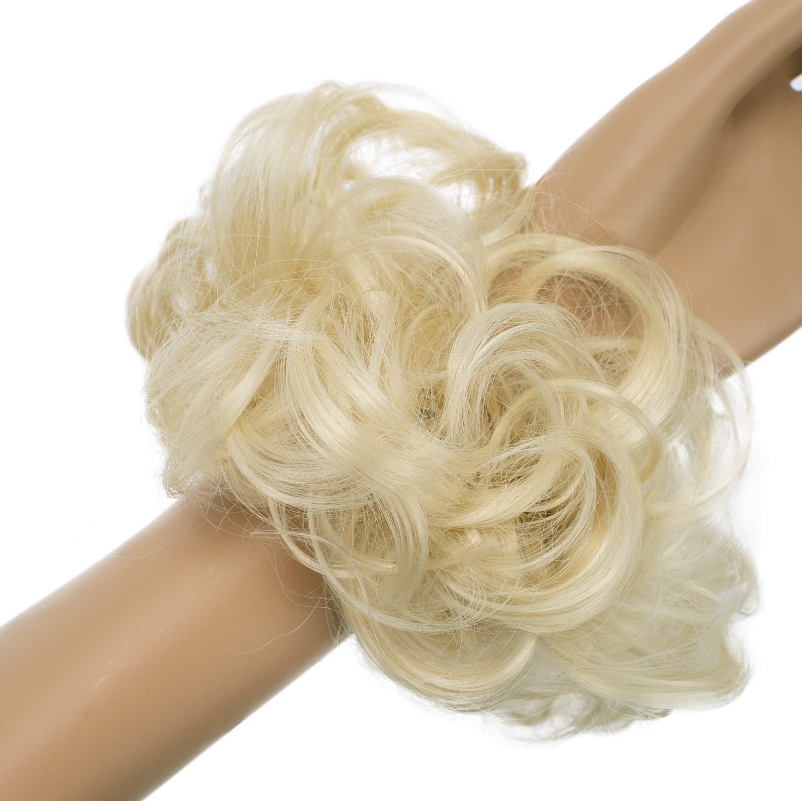 bleach blonde 88 : PRETTYSHOP Scrunchie Scrunchy Bun Up Do Hair piece Hair Ribbon Ponytail Extensions Wavy Curly or Messy bleach blonde 88