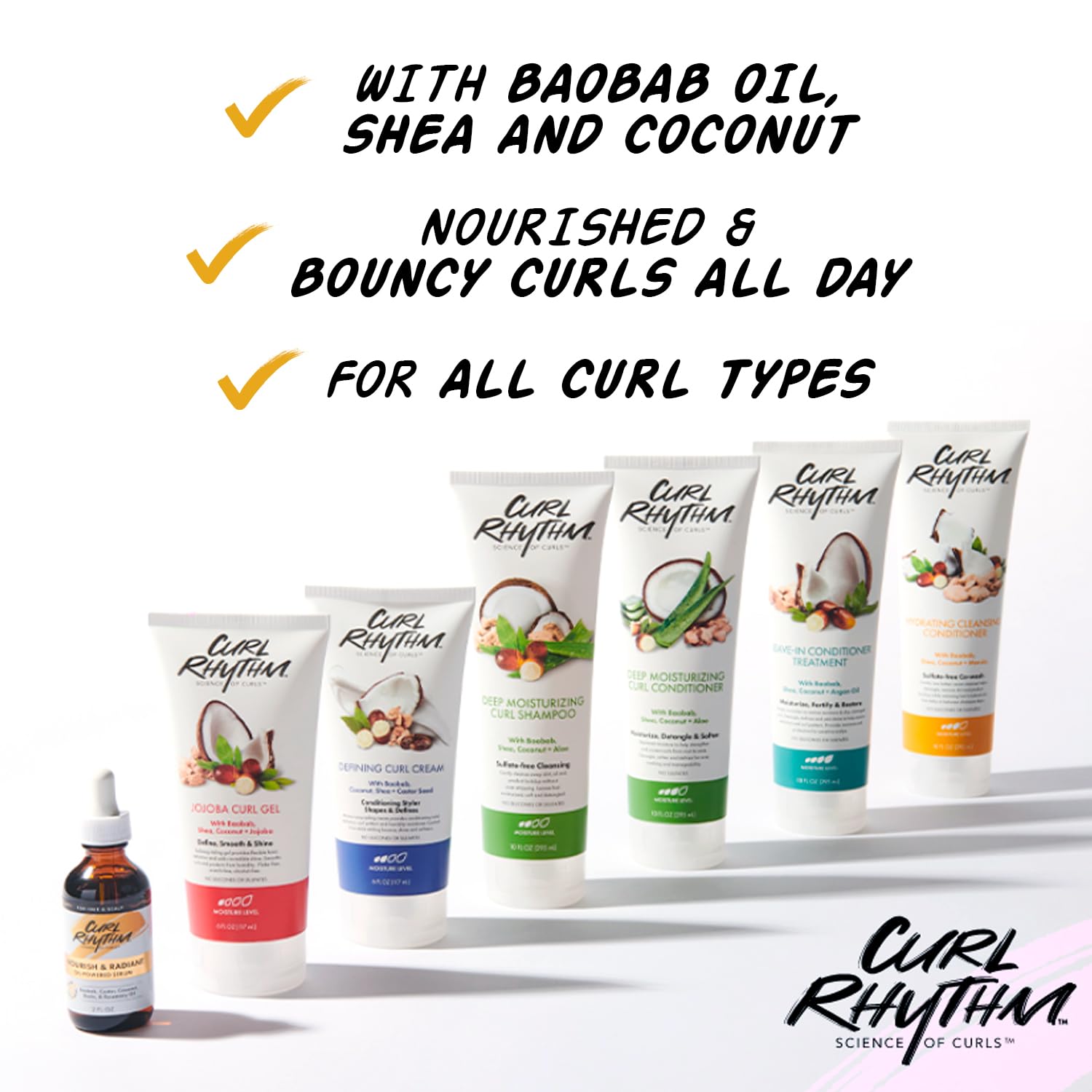 Curl Rhythm Deep Moisturizing Curl Conditioner - Curly Hair Conditioner with Shea Butter, Coconut, and Aloe - Strengthens and Protects Curls - 10 oz