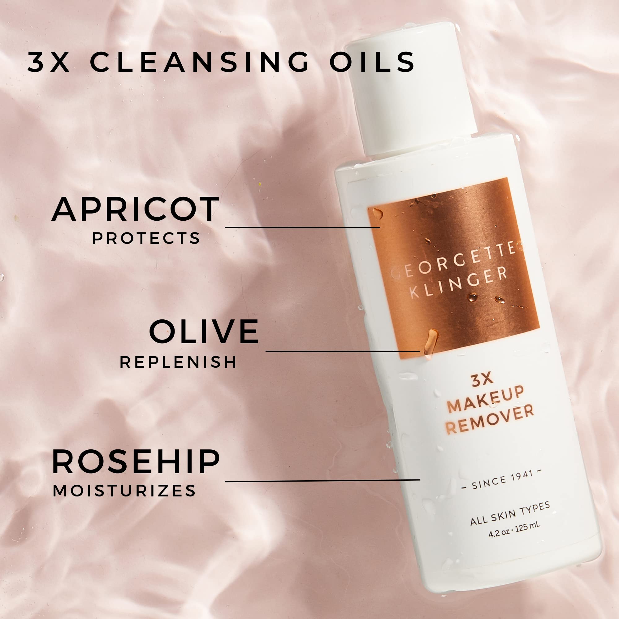 3X Makeup Remover By Georgette Klinger - Soften, Nourish & Hydrate Skin with Oil Based Remover