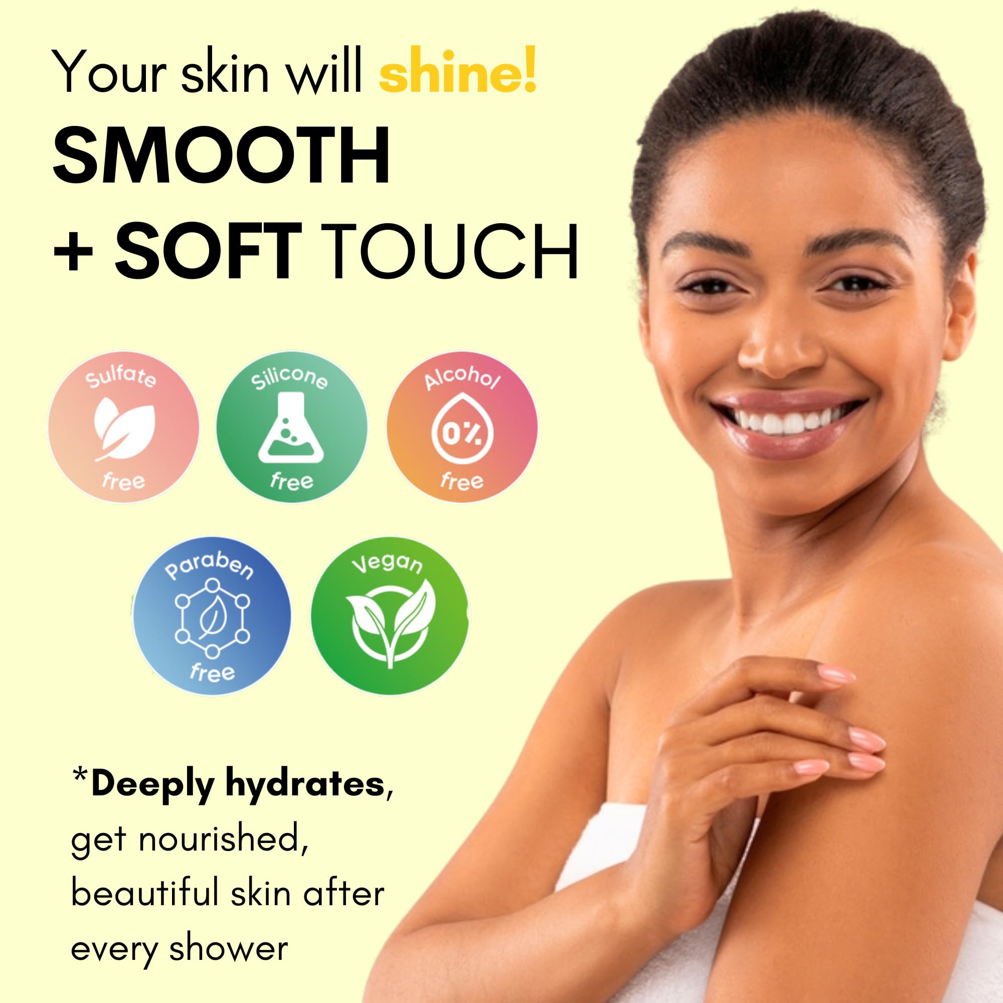 Muun Body Wash with AHA&BHA Exfoliating, 16.9 Fl Oz/500ml Prevent Ingrown Hair Even Skin Tone Underarm Bikini, Smoothe & Soften Body Wash