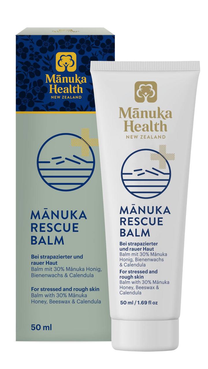 Manuka Health Manuka Rescue Balm - Medical Grade Manuka Honey Wound Care with Aloe, Beeswax & Calendula – Fast Acting, Long Lasting Care for Stressed & Rough Skin, 1.69oz