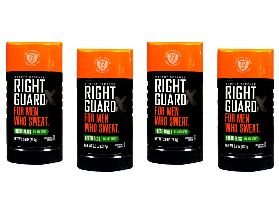 Right Guard Xtreme Defense 5 Anti-Perspirant & Deodorant, Fresh Blast 2.60 oz (Pack of 4)