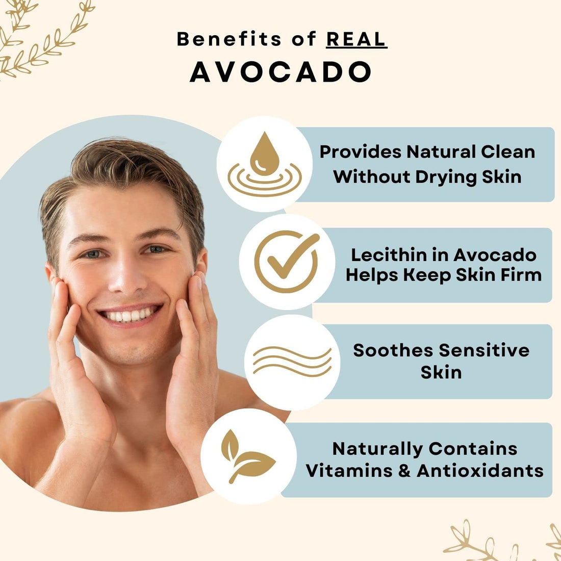 Way Natural Avocado Goat Milk Soap Bar - Unscented, Facial Natural Bar Soap for Men & Women - Handmade w/Real Milk - Face Wash/Hands/Body, Gently Exfoliating - Premium, No Dyes (3oz)