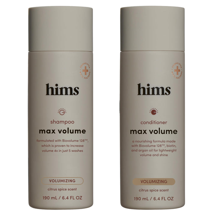 hims Max Volume Men's Shampoo & Conditioner Set - Volumizing Natural Shampoo and Conditioner for Men - Adds Volume, Shine & Bounce - Citrus Spice - 2 x 6.4 fl oz