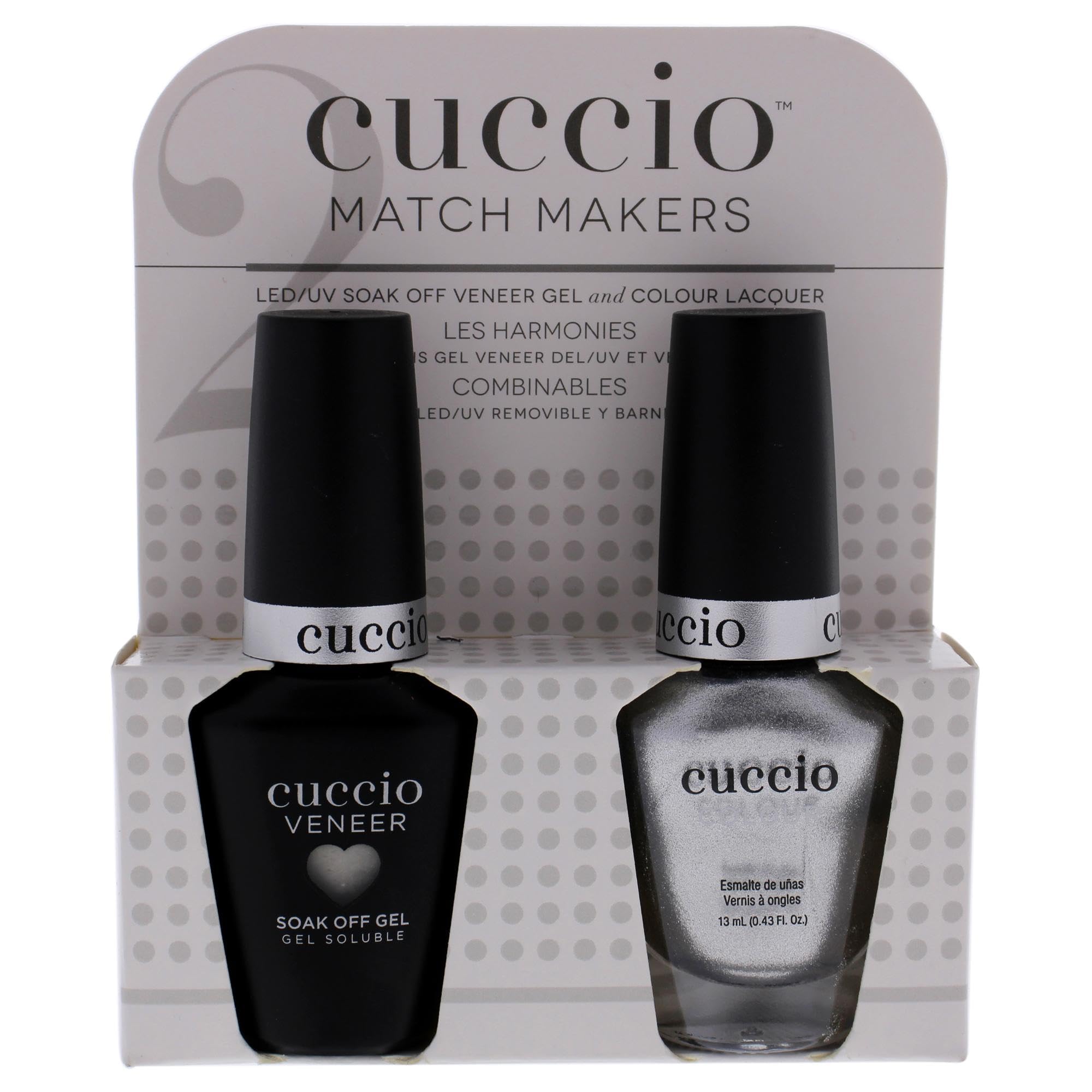 Cuccio Matchmaker - Colour Nail Lacquer & Veneer Gel Polish Nail Paint - Hong Kong Harbor - For Manicures & Pedicures, Full Coverage - Long Lasting, High Shine - Cruelty & Toluene Free - 2 pc