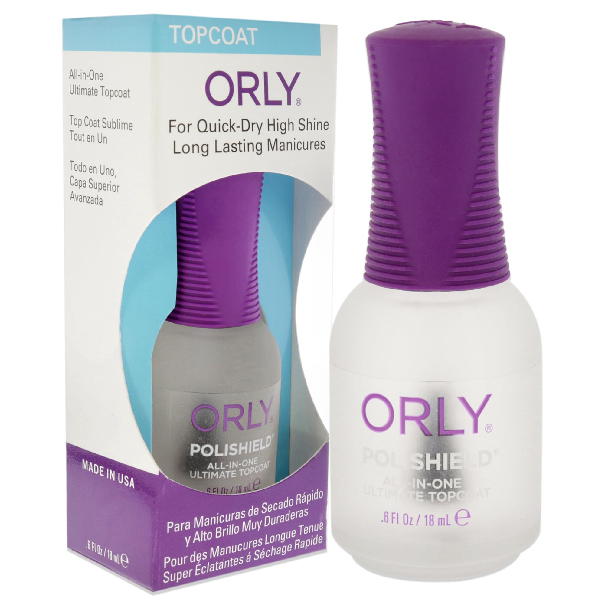 Orly Polishield 3-In-1 Ultimate To Pcoat Nail Coat 0.6 Ounce