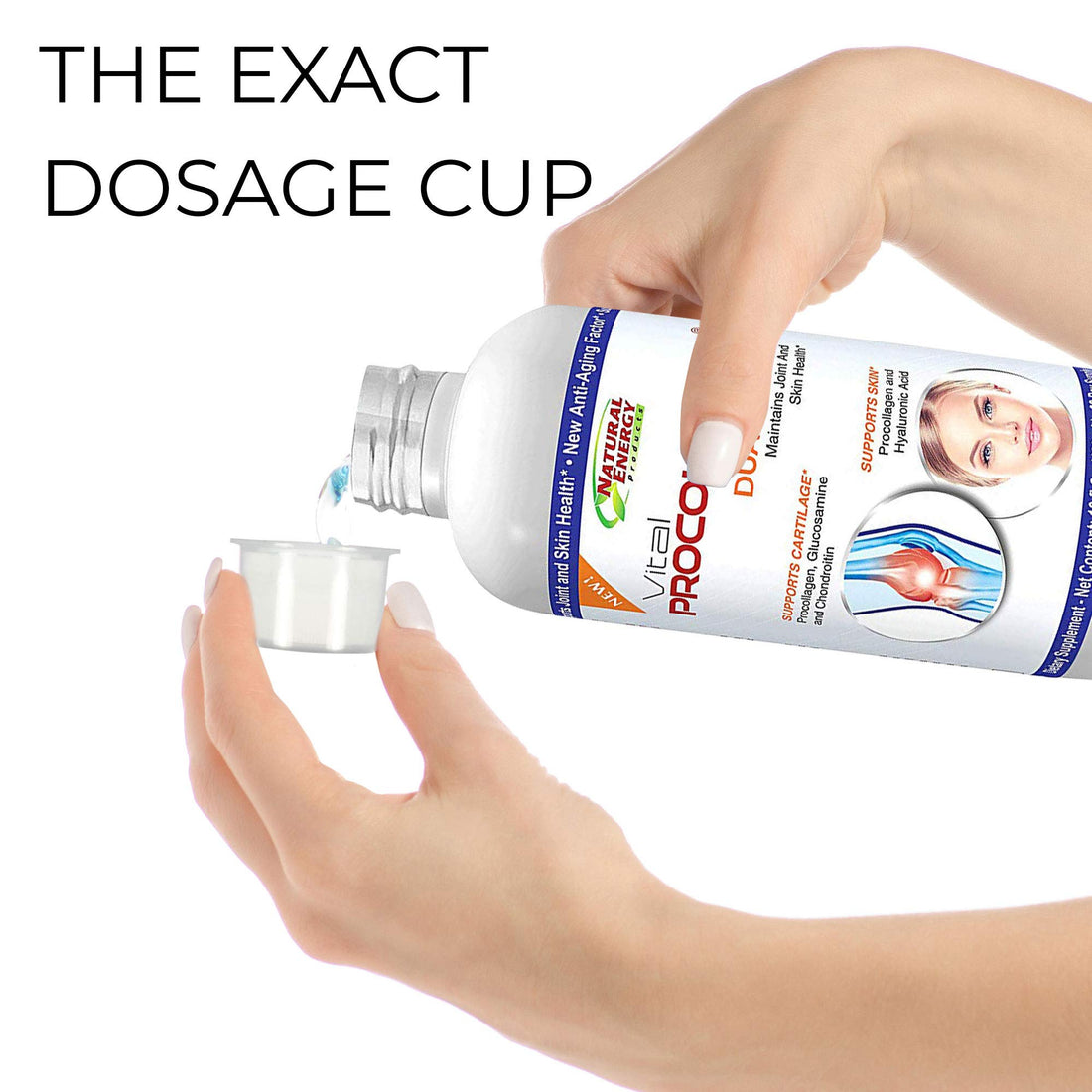 Natural Energy Vital Procollagen - Liquid Hydrolyzed Collagen Protein with Hyaluronic Acid and Glucosamine Chondroitin Sulfate Anti-Aging Factor for Men and Women 16oz |New Snickerdoodle Flavor|