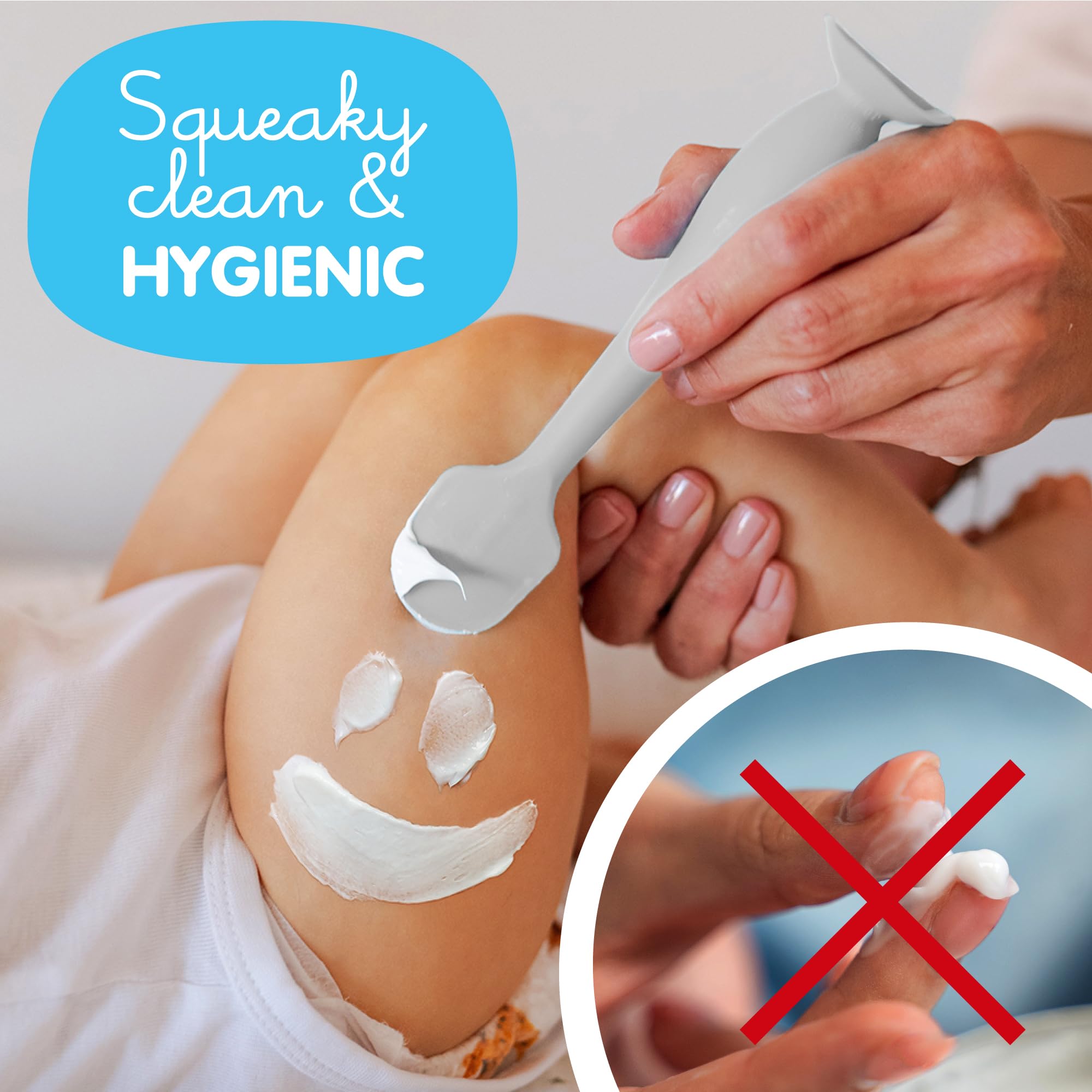 Bumco Baby Bum Brush + Mini Diaper Cream Spatula with Case - BPA-Free Butt Spatula Baby, Soft Diaper Spatula, Baby Diaper Cream Applicator, Mom-Invented Diaper Bag Essentials, Butt Spatula