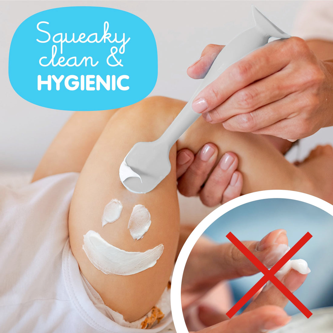 Bumco Baby Bum Brush + Mini Diaper Cream Spatula with Case - BPA-Free Butt Spatula Baby, Soft Diaper Spatula, Baby Diaper Cream Applicator, Mom-Invented Diaper Bag Essentials, Butt Spatula