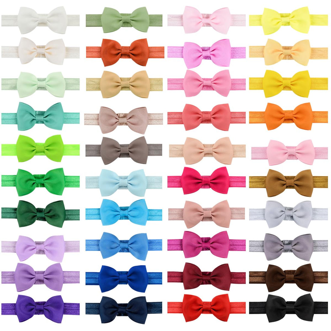 WillingTee 40 Colors Baby Girls Headbands Tiny Bows 2.75 Grosgrain Ribbon Hair Bow Hair Band Hair Accessories for Baby Girls Infants Toddlers Kids Newborns