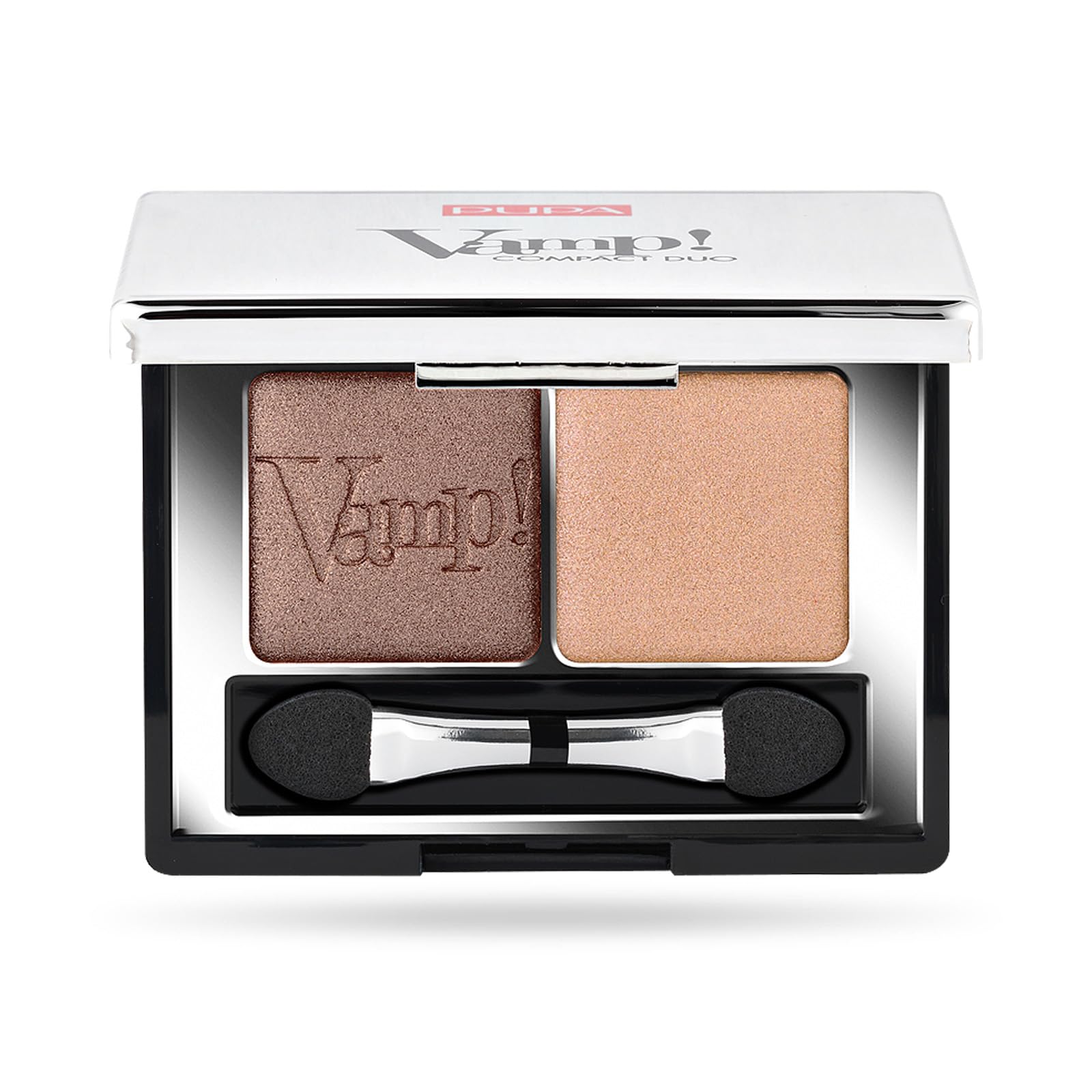 PUPA Milano Vamp! Compact Duo Eyeshadow - Adjustable Coverage And Great Blendability - High Concentration Of Pigments - Extra Fine And Very Comfortable Texture - 004 Bronze Amber - 0.078 Oz