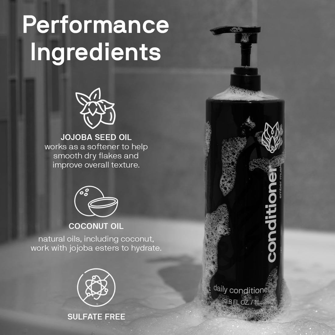 Black Wolf Mens Everyday Hair Conditioner, 1 Liter - Salon-Grade Professional Deep Conditioner Smooths, Detangles & Locks in Moisture for Hydrated & Moisturized Scalp - Hydrating For All Hair Types