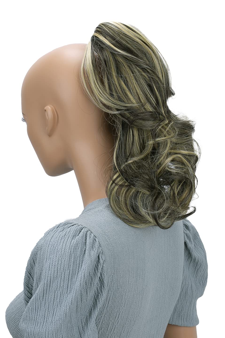 Prettyshop Hairpiece Blonde Mix # Fs8 / 144 H60D: Prettyshop 14Hair Piece Ponytail Extension Straight Light Curled Nature Looking Heat-Resisting Different Colors (Blonde Mix H60D_Fs8/144)
