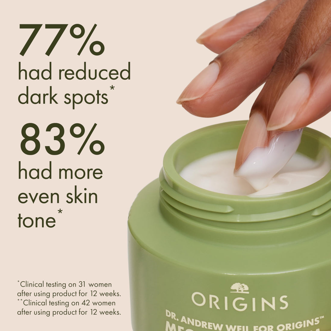 Origins Mega-Mushroom Dark Spot Cream | Reduces Visible Hyperpigmentation & Post-Acne Marks | With Vitamin C & Reishi Mushroom, 1.7 Fl Oz
