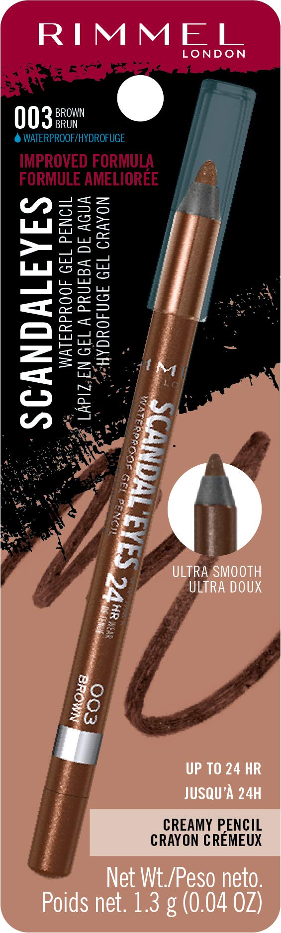 Rimmel Scandaleyes Waterproof Kohl Kajal Eyeliner, Brown, 0.042 oz