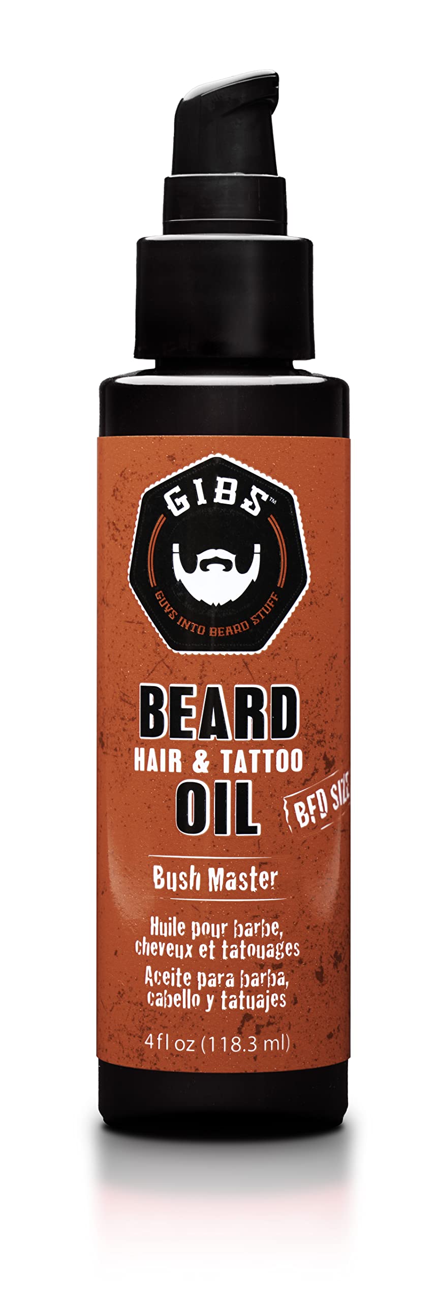 GIBS Bushmaster Beard, Hair & Tattoo Oil - 4 oz (New Larger Size)