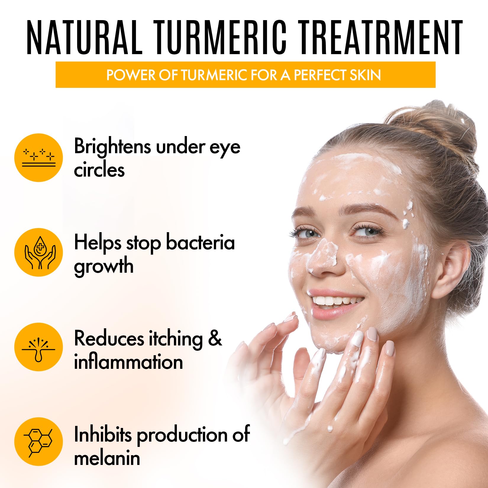 Healov Turmeric Skincare Set - Turmeric Skin Care Products Brightening & Acne - Turmeric Skin Care Kit, Turmeric Skin Care Set - Turmeric Cleanser, Body Scrub, Face Cream & Facial Serum