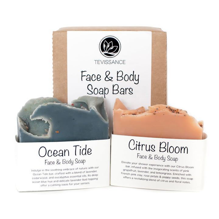 Generic Handmade Organic and Vegan Soap Bars for Face and Body, with Premium Essential Oils of Lavender, Lemongrass, Cedarwood and Eucalyptus, 100% Natural Ingredients, Floral Scent, Set of 2 Bars