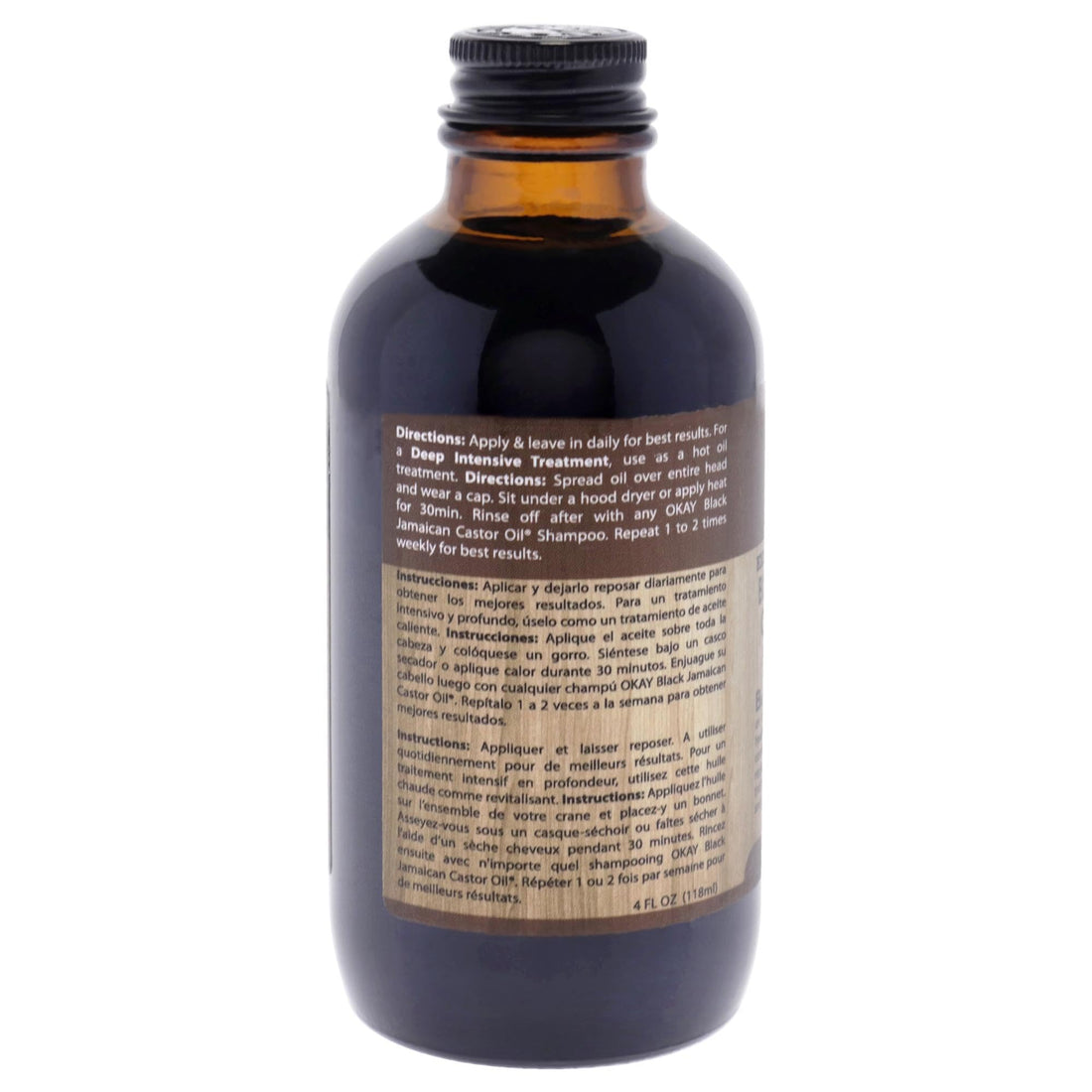 Okay Xtra Dark Black Jamaican Castor Oil with Coconut Oil, 4 Ounce