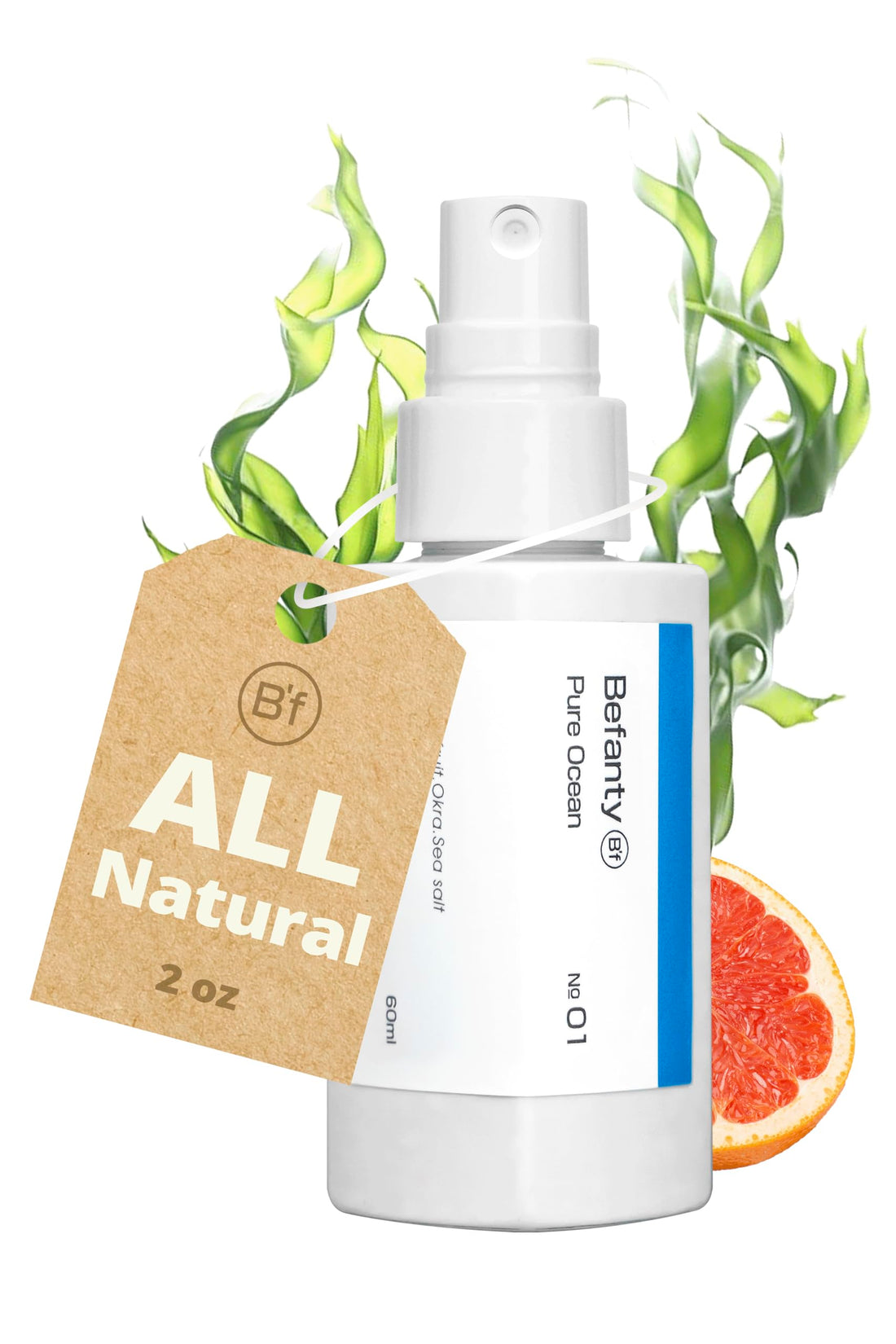 Befanty Natural Spray Deodorant for Women, Aluminum Free Deodorant for Men, 24 Hours Odor Protection, Travel and Pocket Size Body Spray, Suitable for Sensitive Skin - Pure Ocean 2.0 fl oz