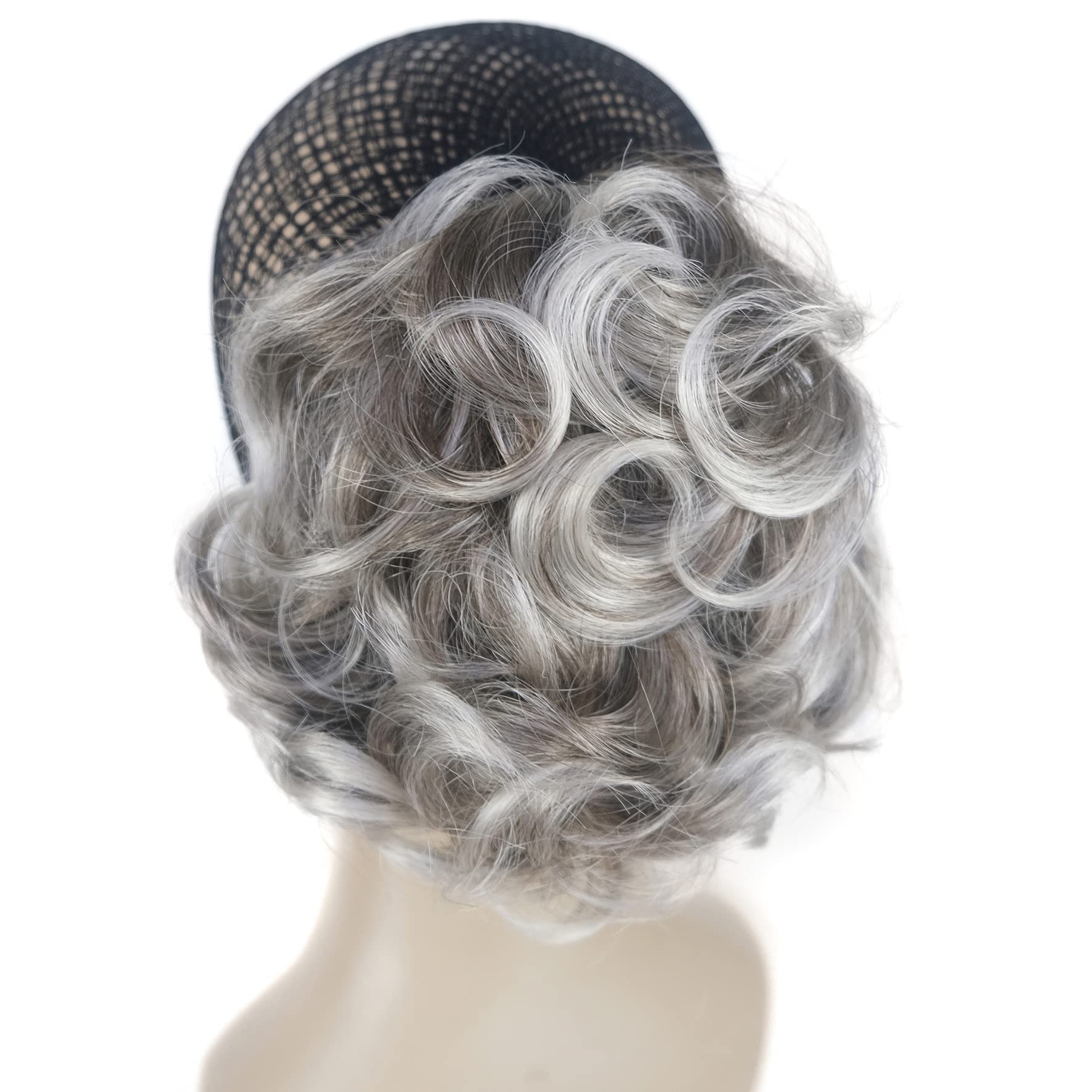 Aimole Short Curly Grey Ponytail Lady Synthetic Claw Clip on Extensions(48T)