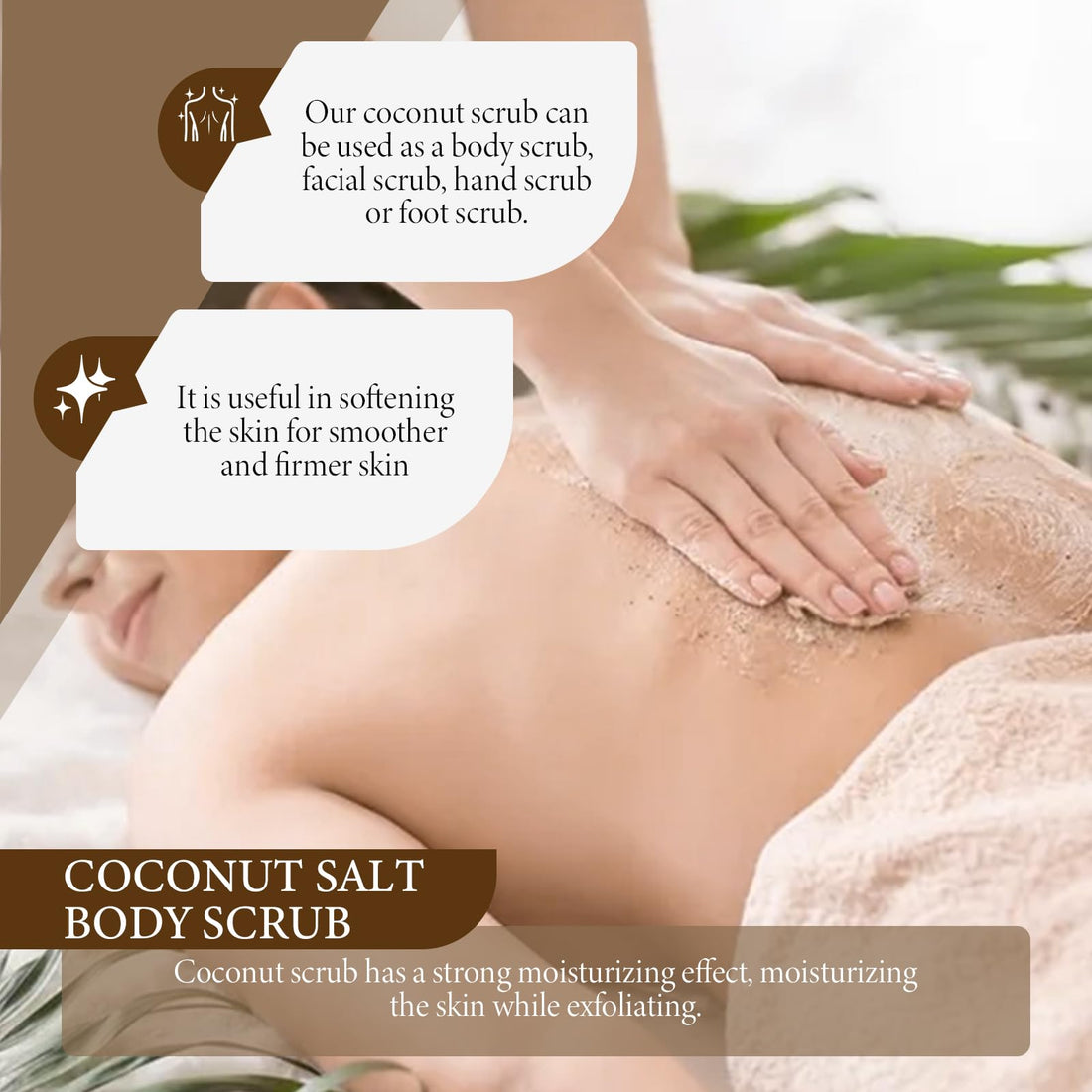 Coconut Salt Body Scrub for Women & Men (18 Oz), Exfoliating Scrub for Face, Body, Hand, Foot, Leg, Bath Scrubs Coconut Body Wash Scrub for Skincare Christmas Gifts
