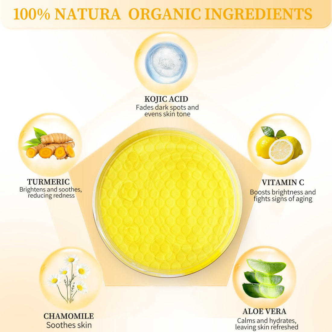 CIELARA Turmeric Kojic Acid Cleansing Pads for Dark Spots Remover for Face, Lemon Turmeric Pads with Vitamin C & E, Deep Clean Pores, Hydrate & Plump Skin Exfoliating with Kojic Acid 50 Count