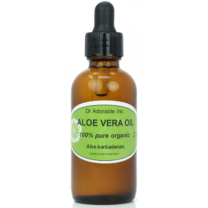 Dr Adorable - Aloe Vera Oil - Pure Natural - 2 oz Amber Glass Bottle with Glass Dropper