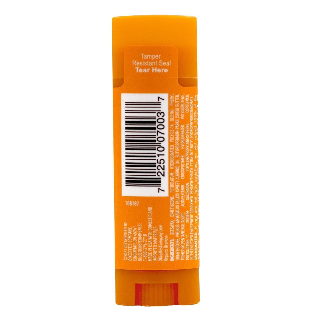 O'Keeffe's Unscented Lip Repair Lip Balm for Dry, Cracked Lips, Stick, (Pack of 1)