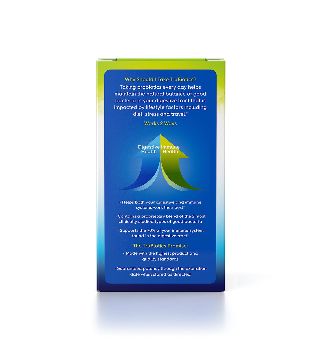 TruBiotics Probiotics for Digestive & Immune Health, Supports Regularity & Helps Relieve Abdominal Discomfort, Gas & Bloating, 2 Clinically Studied Probiotic Strains, Plus Prebiotics, 30 Capsules
