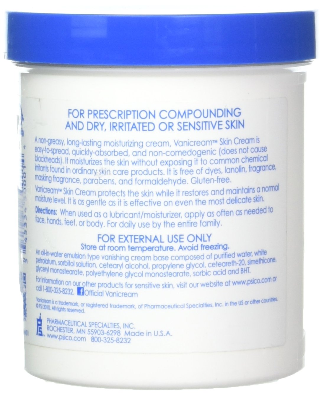 Vanicream Moisturizing Skin Cream for Sensitive Skin, 16 Oz