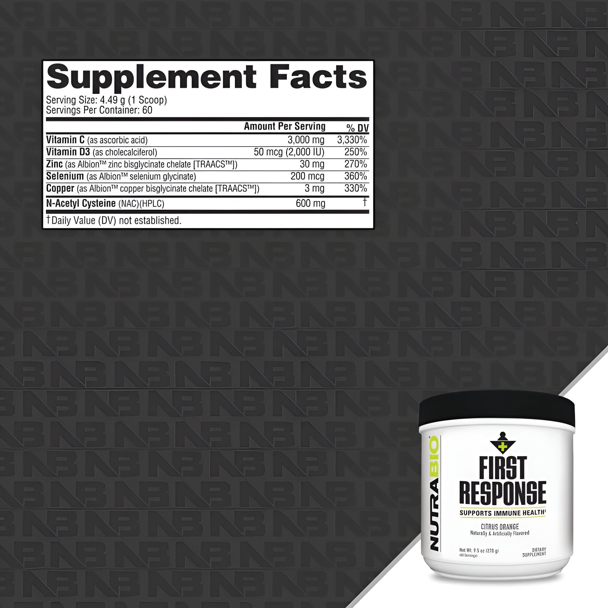 NutraBio First Response Vitamin Supplement, 270g – May Help Fortify Your Immune System for Everyday Health and Wellness