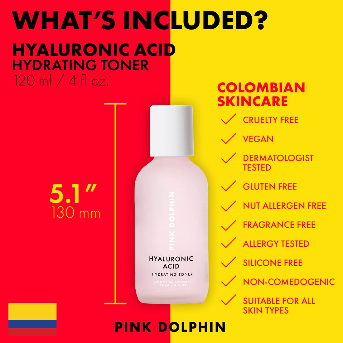 Hyaluronic Acid Hydrating Facial Toner | Hydrating Toner for Face | Vitamin C Collagen Boost | Witch Hazel | Vegan & Gluten Free | All Skin Types | Face Toner | Colombian Skin Care | 4oz