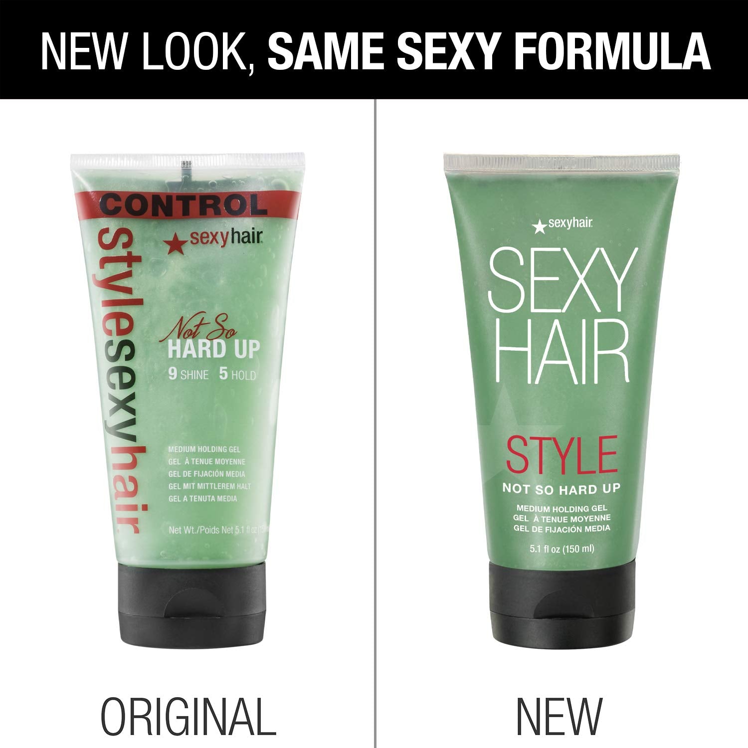 SexyHair Style Not So Hard Up Medium Holding Gel, 5.1 Oz | Flexible Formula | Allows for Re-Styling | All Hair Types