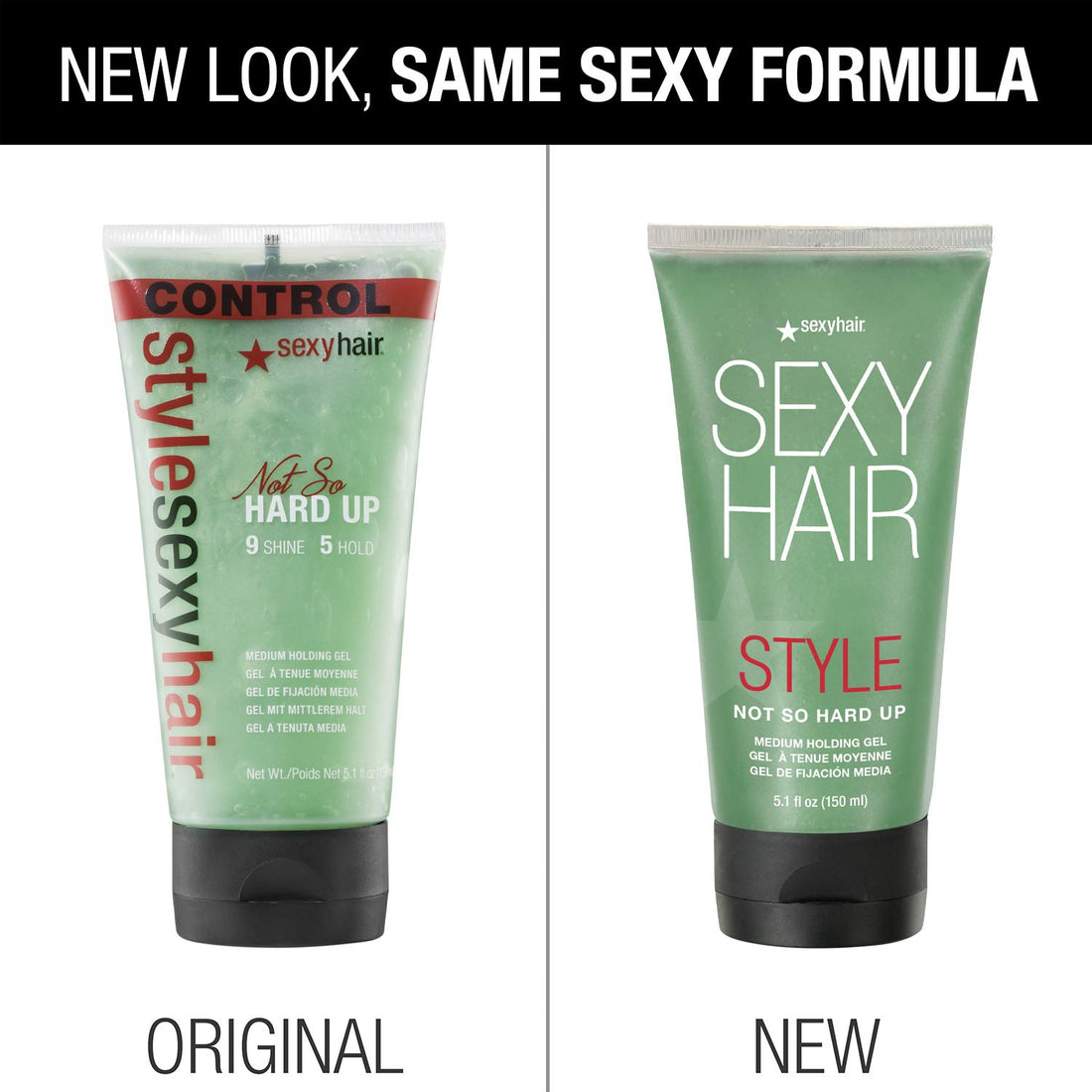 SexyHair Style Not So Hard Up Medium Holding Gel, 5.1 Oz | Flexible Formula | Allows for Re-Styling | All Hair Types