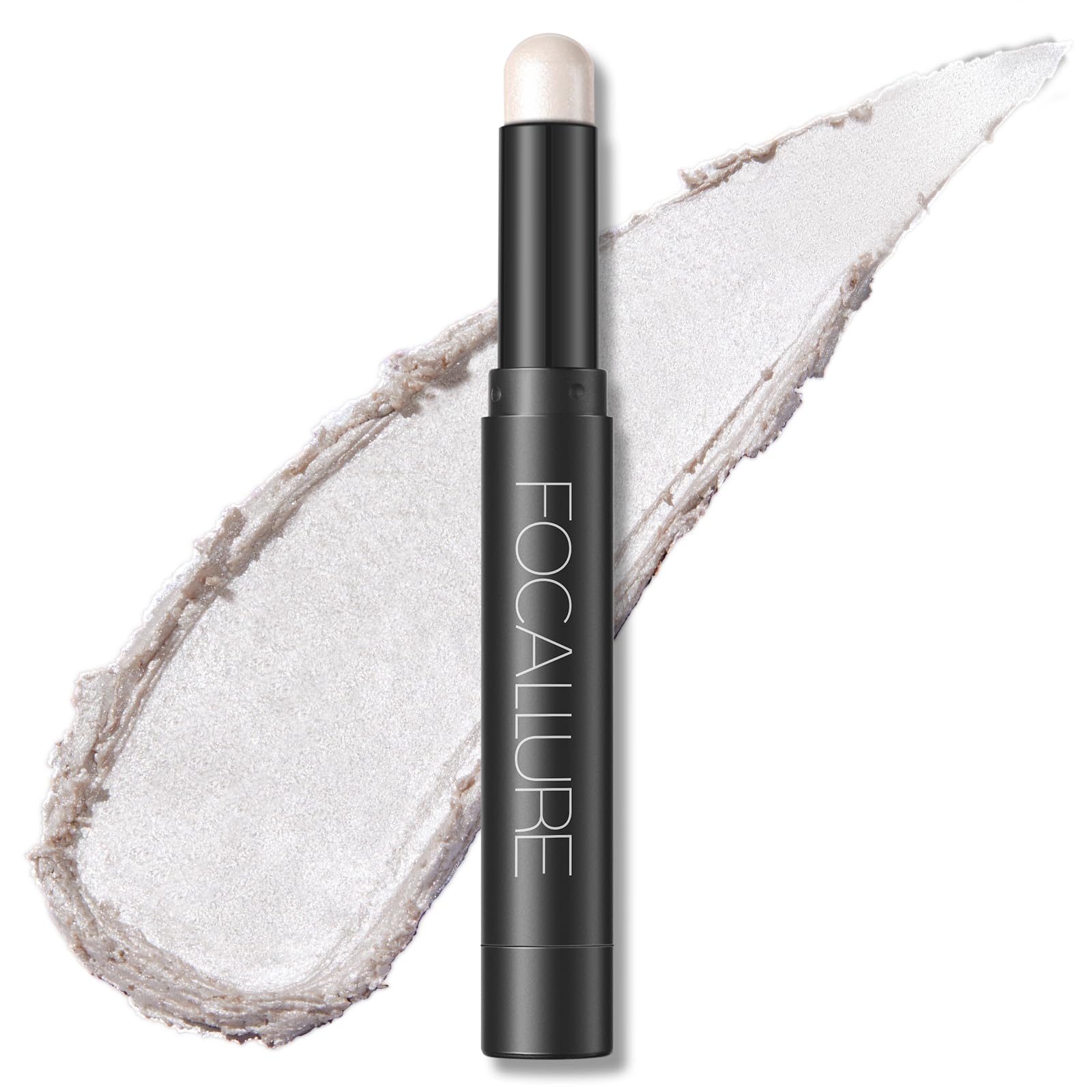 FOCALLURE Shimmer and Matte Cream Eyeshadow Stick,Smooth Brilliant Eye Brightener Pencil for Women,Long Lasting Waterproof Eye Shadow and Liners Makeup,FROST
