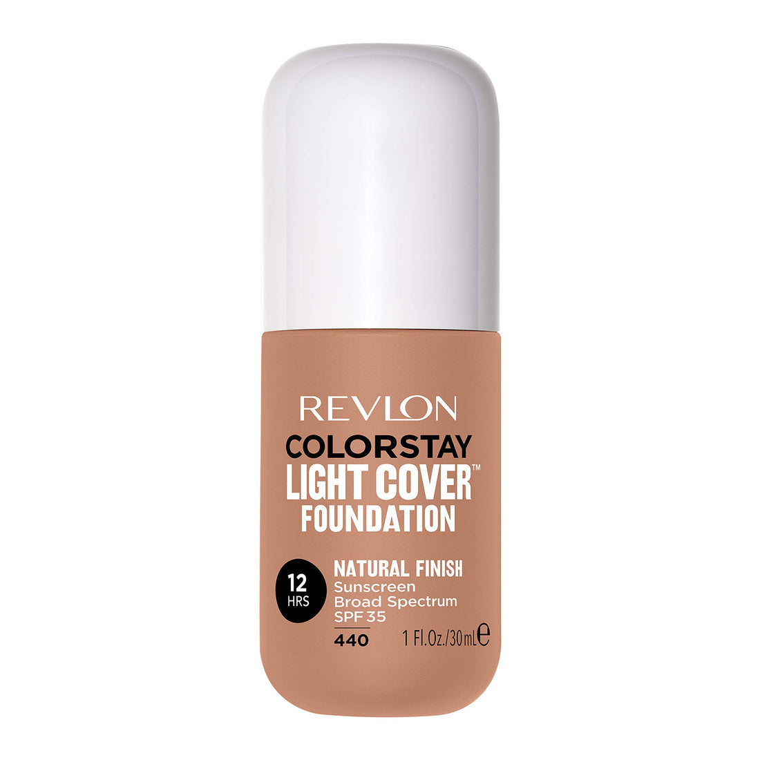 Revlon ColorStay Light Cover Liquid Foundation, Hydrating Longwear Weightless Makeup with SPF 35, Light-Medium Coverage for Blemish, Dark Spots & Uneven Skin Texture, 440 Caramel, 1 fl. oz.