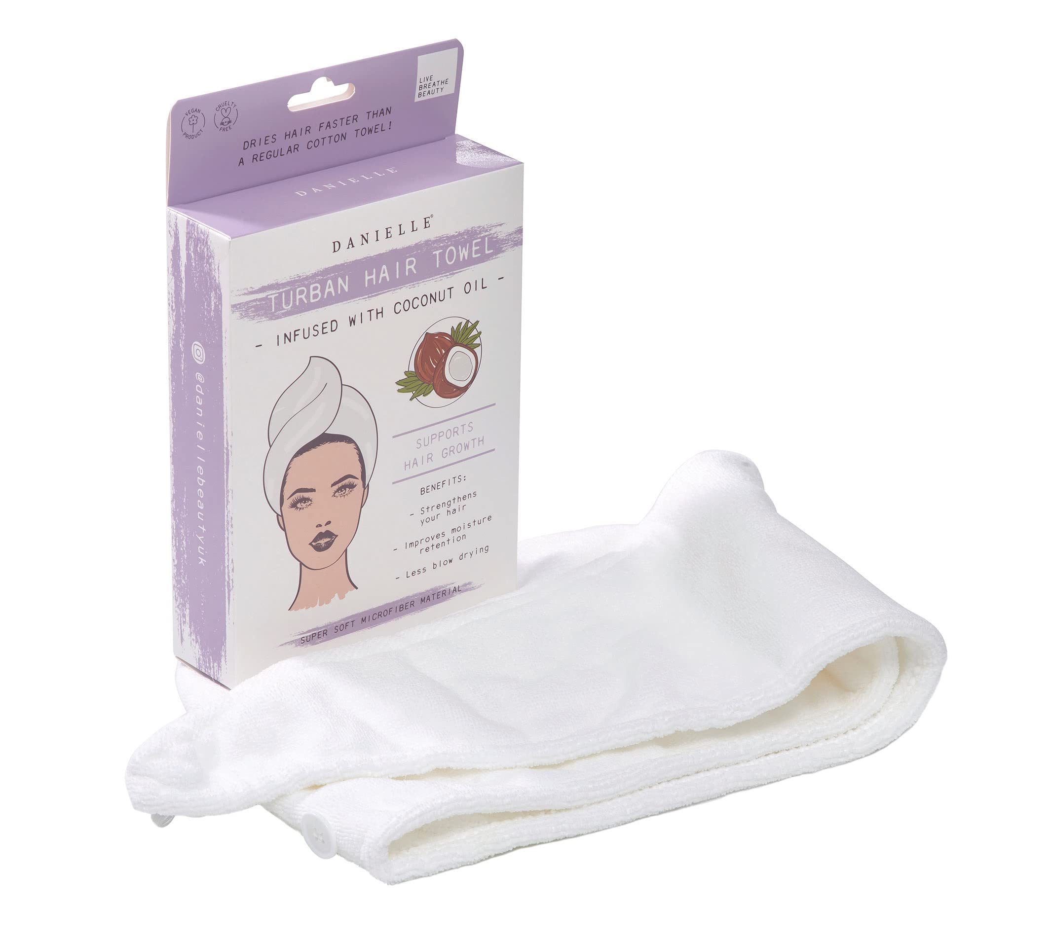 Danielle Creations Coconut Oil Infused Turban Hair Towel